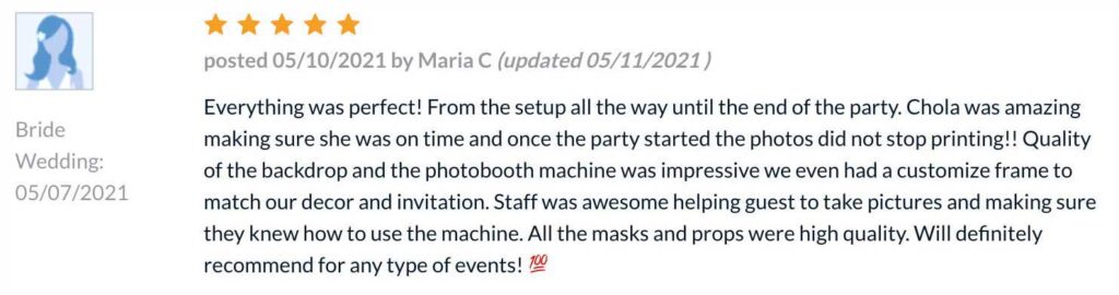 Great Review From The Knot